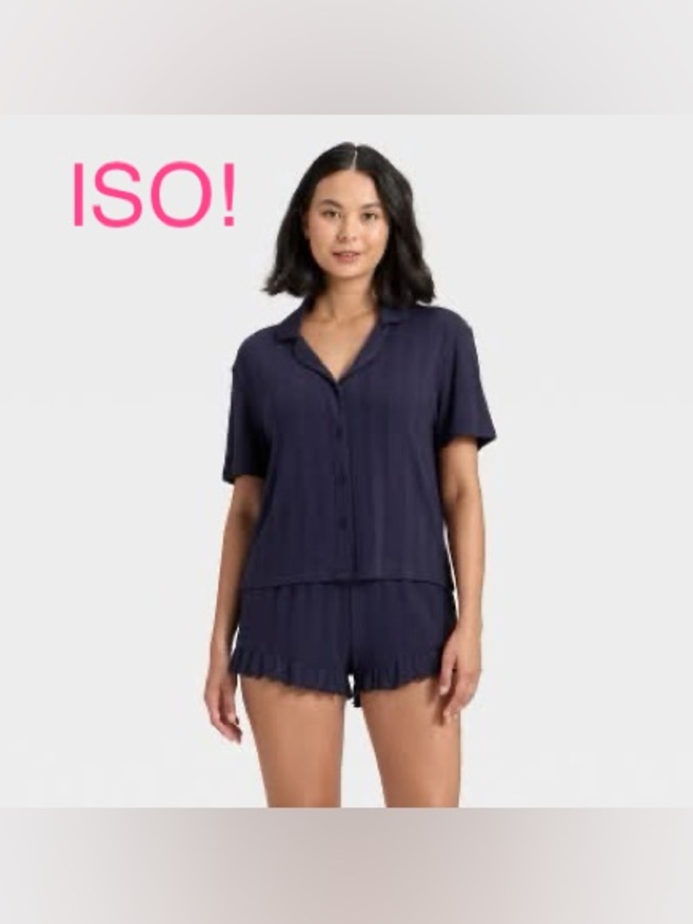 ISO! Wild fable Navy Short-Sleeve Button Pajama Set